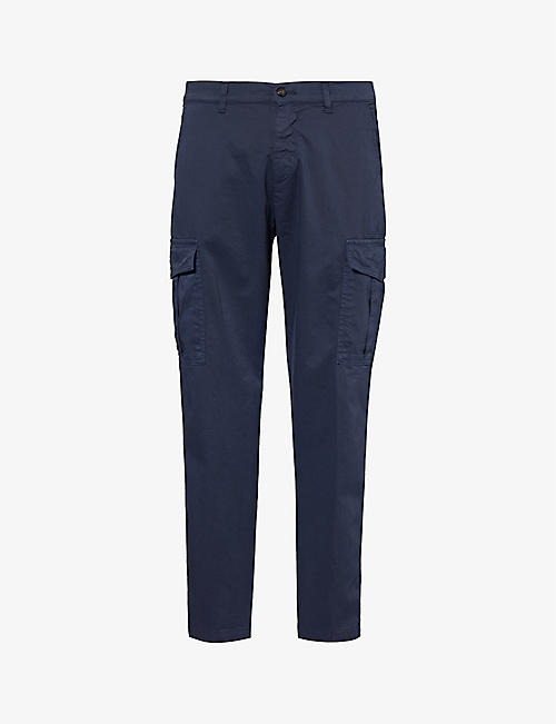 ELEVENTY: Flap-pocket slip-pocket straight-leg regular-fit stretch-cotton trousers