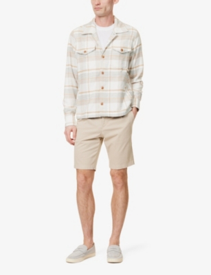 Shop Eleventy Men's Sand Drawstring-waist Stretch-cotton Shorts