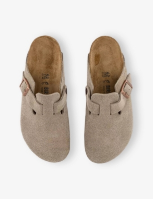 Birkenstock Taupe Regular Boston Soft Footbed Slip-on Loafers In Suede Taupe