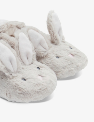 THE LITTLE WHITE COMPANY: Bonnie Bunny recycled-polyester slippers