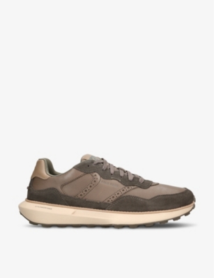 Shop Cole Haan Mens Khaki Grandpro Ashland Brand-embossed Leather Low-top Trainers