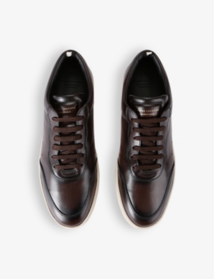 Officine Creative Mens Dark Brown Kris Lux Logo-embellished Leather Low-top Trainers In Dark Brown