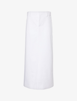 VALENTINO GARAVANI: High-rise slim-fit cotton midi skirt