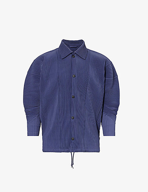 HOMME PLISSE ISSEY MIYAKE: Pleated relaxed-fit knitted shirt
