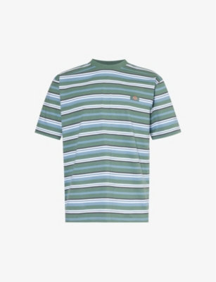 Dickies Glade Spring Stripe Cotton T-shirt In Hrzntl Yd Stripe Coronet