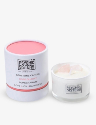 PSYCHIC SISTERS: Rose quartz crystal scented candle 125g