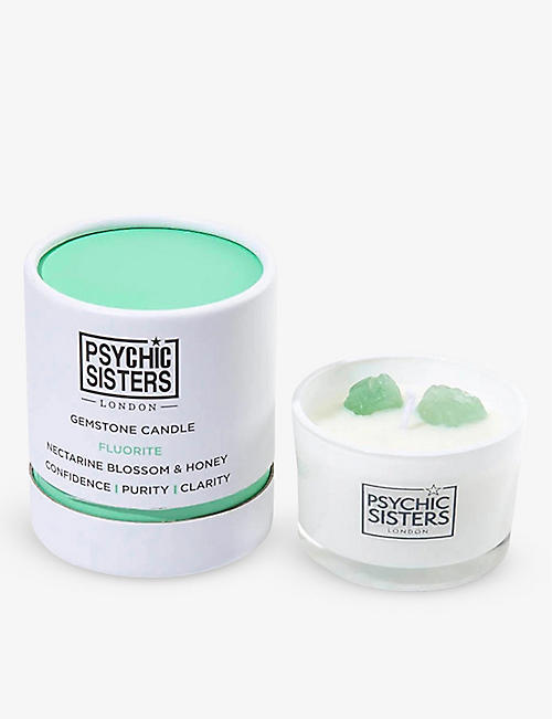 PSYCHIC SISTERS: Fluorite crystal scented candle 125g