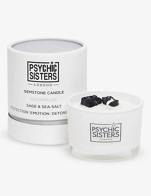 PSYCHIC SISTERS: Tourmaline crystal scented candle 125g