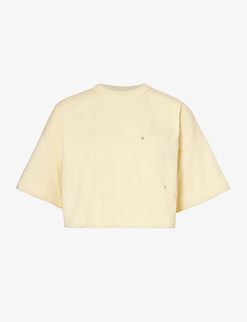 BOTTEGA VENETA: Cropped boxy-fit cotton-jersey T-shirt