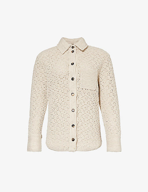 BOTTEGA VENETA: Patch-pocket crocheted cotton shirt
