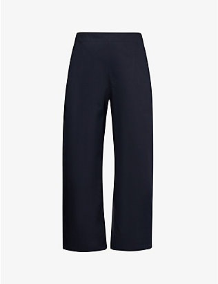 BOTTEGA VENETA: Wide-leg high-rise cotton-twill sailor trousers