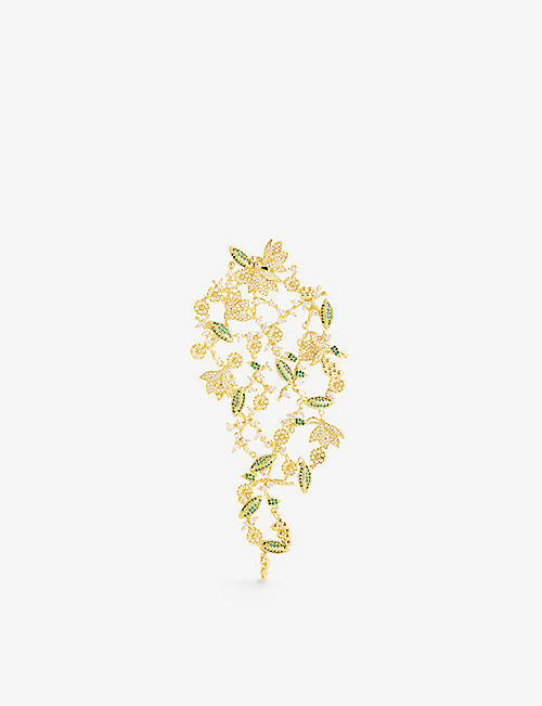 ZIMMERMANN: Bloom crystal-embellished 12ct yellow gold plated-brass earrings