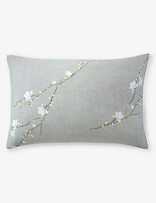 BOSS: Almond Flowers graphic-print cotton pillowcase 50cm x 75cm