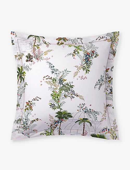 YVES DELORME: Jardins floral-print organic cotton Oxford pillowcase 65cm x 65cm