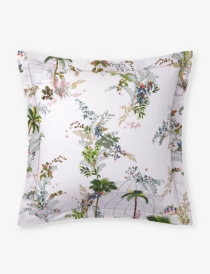 Yves Delorme Multicoloured Jardins Floral-print Organic Cotton Oxford Pillowcase 65cm X 65cm
