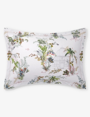 Yves Delorme Multicoloured Jardins Floral-print Organic Cotton Oxford Pillowcase 50cm X 90cm