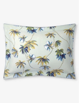 Yves Delorme Multicoloured Tropical Floral-print Organic-cotton Oxford Pillowcase 50cm X 90cm