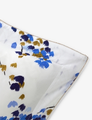 Shop Yves Delorme Multicoloured Canopee Floral-print Organic-cotton Oxford Pillowcase 50cm X 75cm