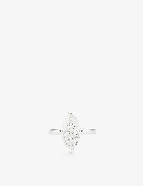 THE DIAMOND LAB: Hidden Halo 18ct white-gold and 3.03ct marquise-cut diamond ring
