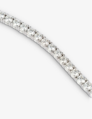Shop The Diamond Lab Womens White Gold 18ct White-gold And 3ct Brilliant-cut Diamond Tennis Bracelet