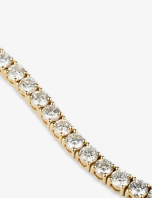 Shop The Diamond Lab Womens Yellow Gold 18ct Yellow-gold And 8ct Brilliant-cut Diamond Tennis Bracelet