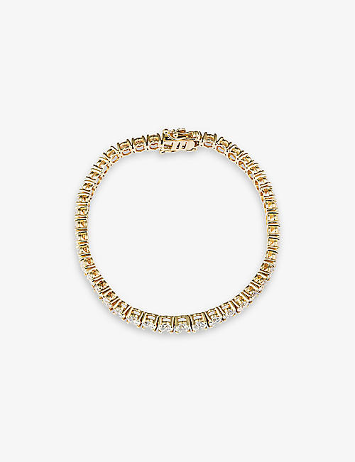 THE DIAMOND LAB: 18ct yellow-gold and 8ct brilliant-cut diamond tennis bracelet