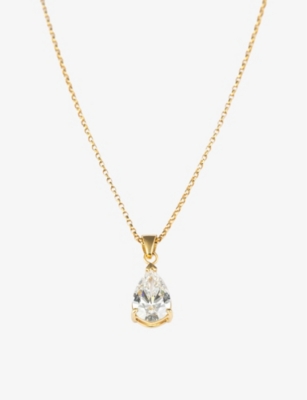 Shop The Diamond Lab Women's Yellow Gold 18ct Yellow-gold And 2.08ct Pear-cut Diamond Pendant Necklace