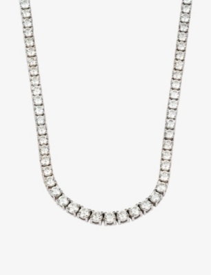 The Diamond Lab Womens White Gold 18ct White-gold And 11.67ct Brilliant-cut Diamond Tennis Necklace