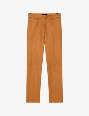 Joseph Womens Clay Eliston Slim-leg Mid-rise Stretch-woven Trousers In Clay