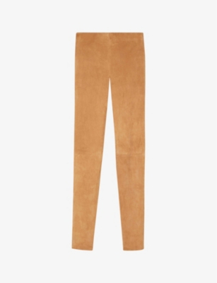 Joseph Suede Stretch Leggings In Brown