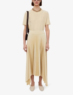 Shop Joseph Womens Safari Ade High-rise Pleated Woven Midi Skirt