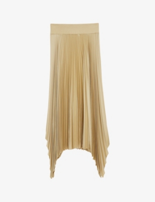 Shop Joseph Womens Safari Ade High-rise Pleated Woven Midi Skirt