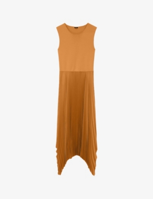 Shop Joseph Women's Clay Dera Pleated-skirt Woven Midi Dress
