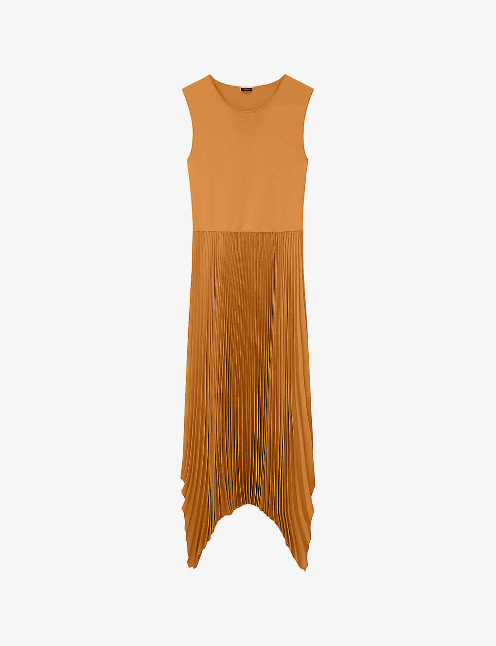 Joseph Womens Clay Dera Pleated-skirt Woven Midi Dress