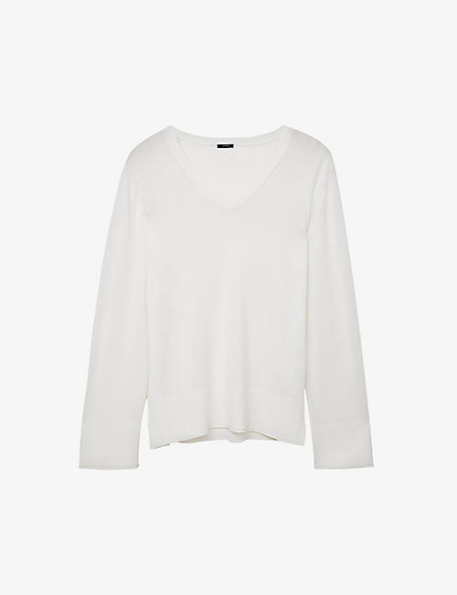 JOSEPH: V-neck relaxed-fit wool and silk-blend jumper