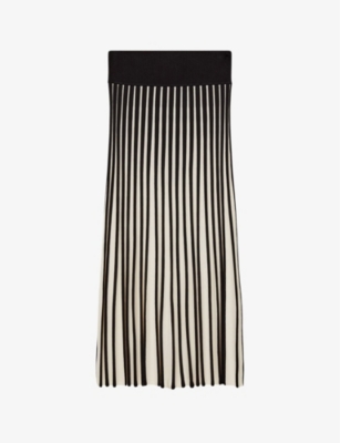 JOSEPH: Pleated monochrome stretch-woven maxi skirt