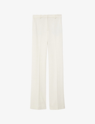 JOSEPH pressed-crease flared trousers - White