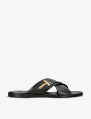 TOM FORD: Preston brand-badge leather sandals