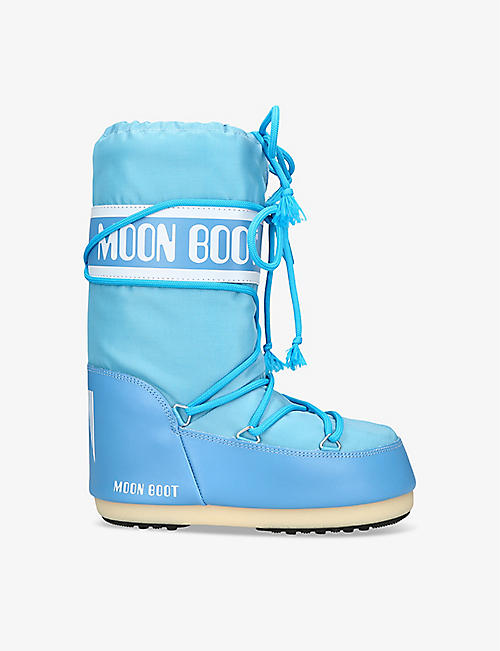 MOON BOOT: Kids's Icon logo-print woven snow boots