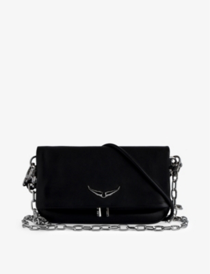 Zadig & Voltaire Zadig&voltaire Womens Noir Rock Nano Eternal Leather Clutch Bag In Noir