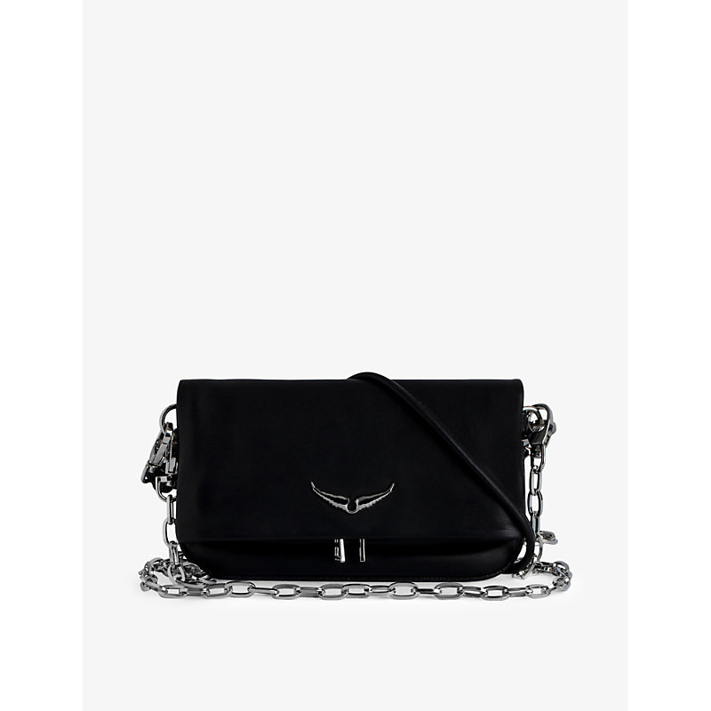 Zadig & Voltaire Zadig&voltaire Womens Noir Rock Nano Eternal Leather Clutch Bag