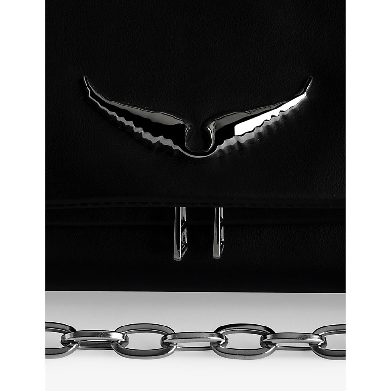 Shop Zadig & Voltaire Zadig&voltaire Womens Noir Rocky Eternal Leather Shoulder Bag