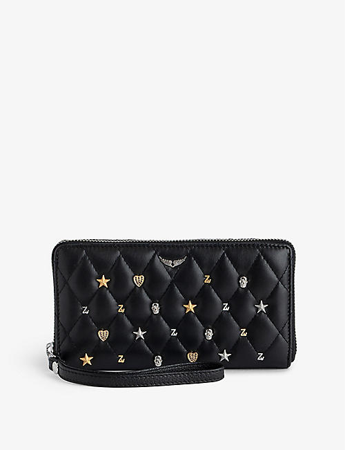 ZADIG&VOLTAIRE: Compagnon charm-embellished quilted-leather wallet