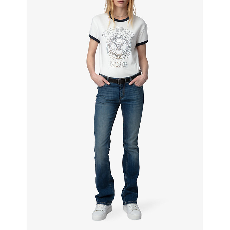 Shop Zadig & Voltaire Zadig&voltaire Women's Judo Walk University Graphic-print Cotton T-shirt