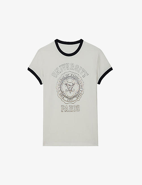 ZADIG&VOLTAIRE: Walk University graphic-print cotton T-shirt
