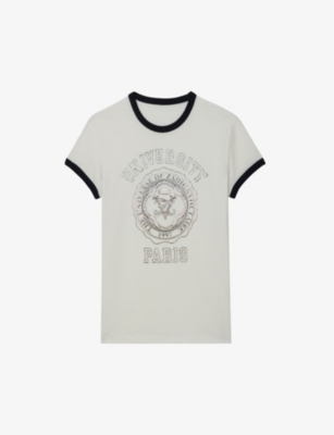 Zadig & Voltaire Zadig&voltaire Womens Judo Walk University Graphic-print Cotton T-shirt