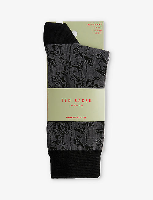TED BAKER: Sokkelv horse-pattern stretch-knit socks