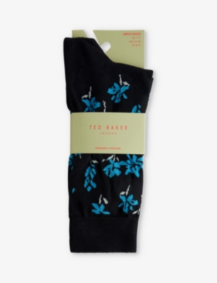 TED BAKER: Sokkten floral-pattern stretch-knit socks