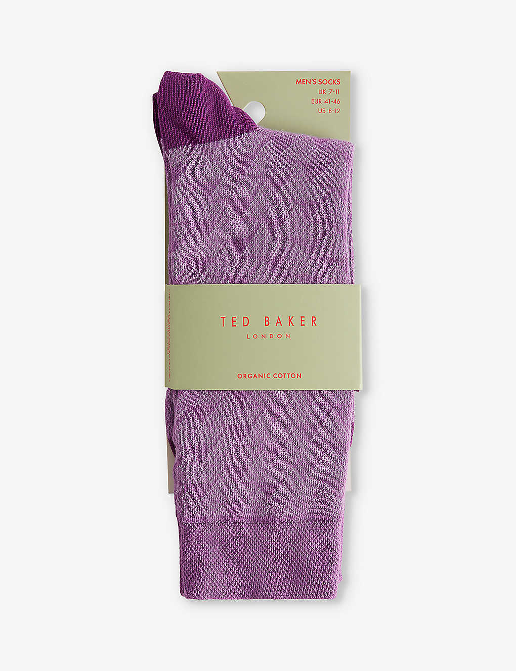 Shop Ted Baker Men's Purple Sokksev Geometric-pattern Stretch-knit Socks