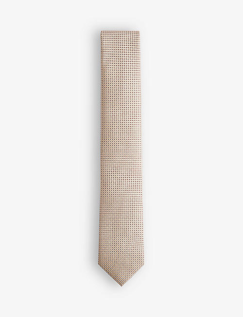 TED BAKER: Leopole geometric-pattern silk tie